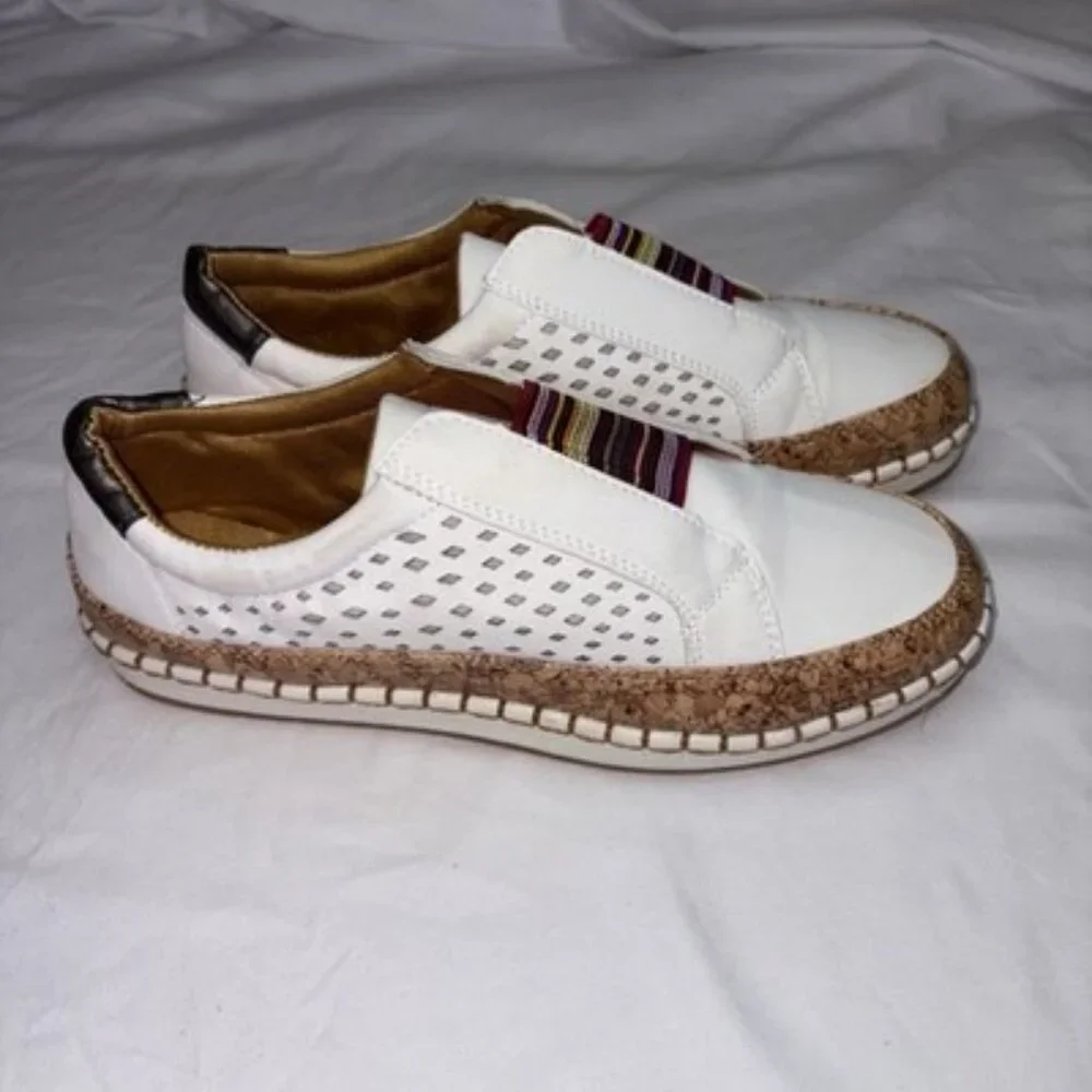 HEELTHATPAIN‎ WHITE EU/39 US/9 SHOES/FLATS STRETCH COMFORT ORTHEPEDIC LADIES